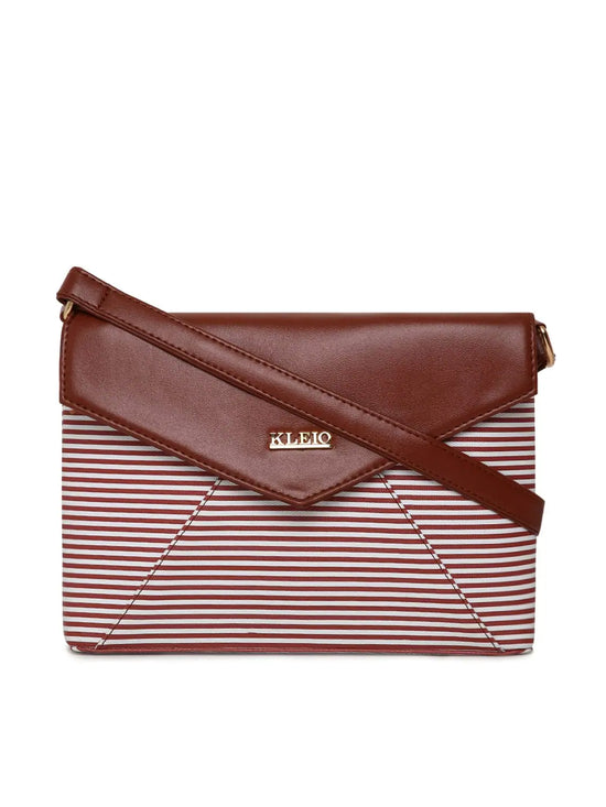 Kleio Lover?? Striped PU Leather Stylish Sling Cross Body Hand Bag for Women Girls Ladies