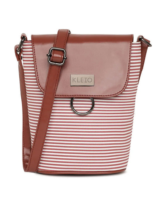 Kleio Diamond Luxury Striped Stylish Sling Bag For Women Girls