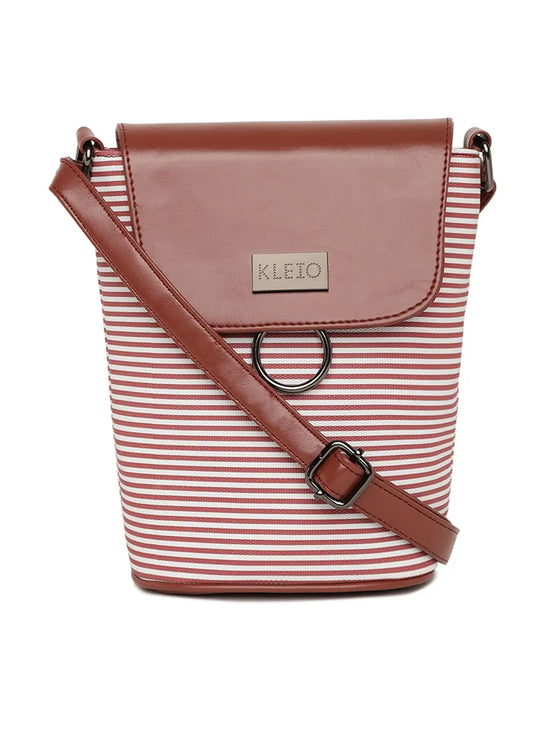 Kleio Diamond Luxury Striped Stylish Sling Bag For Women Girls