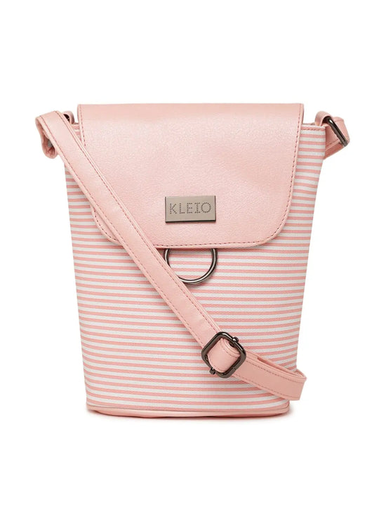 Kleio Rose Striped Stylish Sling Bag For Women Girls