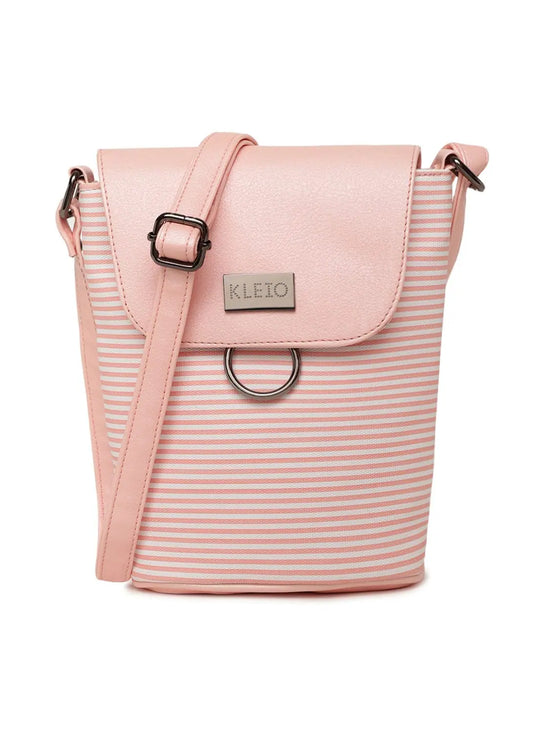 Kleio Rose Striped Stylish Sling Bag For Women Girls