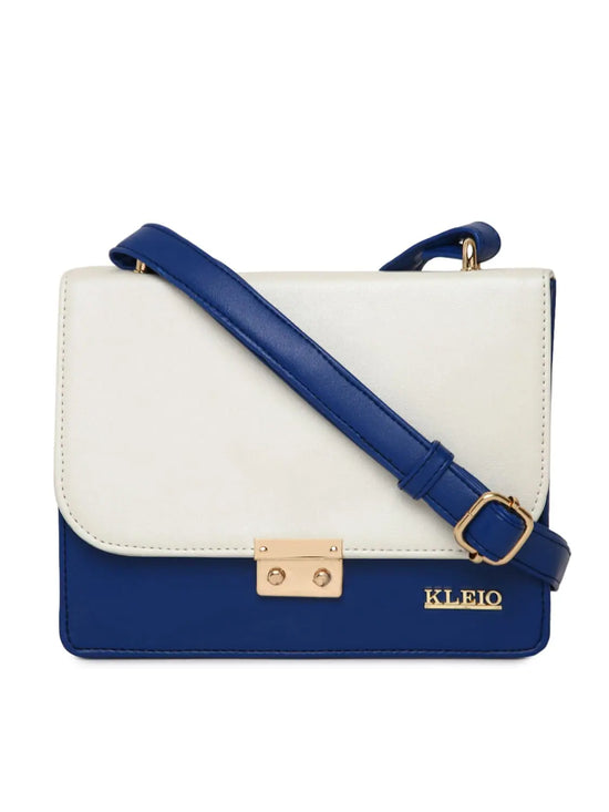 Kleio Boutique Bella Twin Colour Double Compartment Elegant Sling Cross Body Handbag for Women Girls Ladies