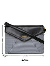 Kleio Pearl & Vera Striped PU Leather Stylish Sling Cross Body Hand Bag for Women Girls Ladies