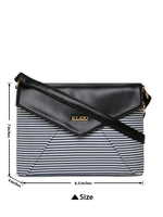 Kleio Pearl & Vera Striped PU Leather Stylish Sling Cross Body Hand Bag for Women Girls Ladies