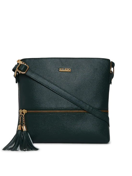 Kleio Bolder Stylish Lightweight Tassel PU Leather Cross Body Side Sling Handbag Purse For Women Girls Ladies