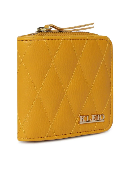 Kleio Bling Vegan Leather Quilted Multi Slot Clutch Wallet Purse for Women/Girls