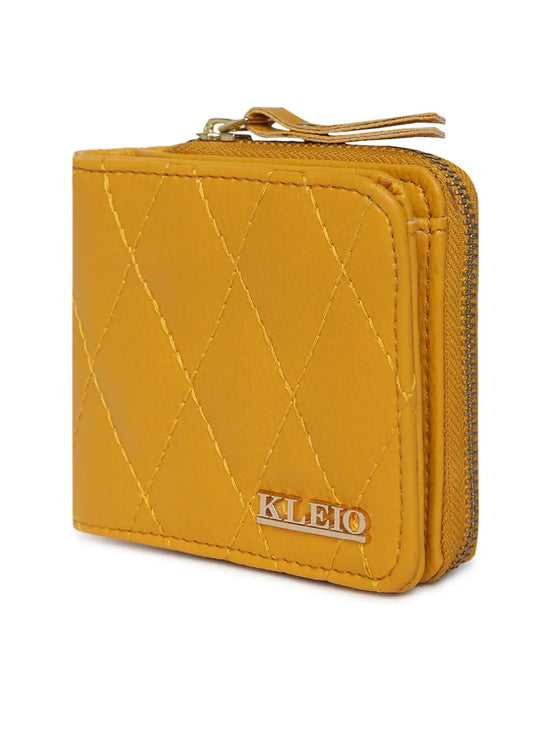 Kleio Bling Vegan Leather Quilted Multi Slot Clutch Wallet Purse for Women/Girls