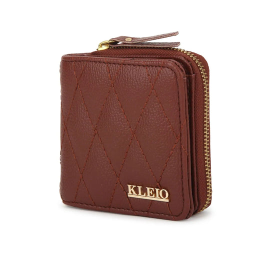 Kleio Vendor Vegan Leather Quilted Multi Slot Clutch Wallet Purse for Women/Girls