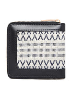 Kleio Dianas PU and Jacquard Multi Slot Purse Wallet with Zip Closure For Women/Girls