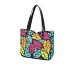 Kleio Galore Printed Canvas Zipper Tote Handbag For Women Ladies