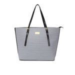 Kleio Diamond Striped PU Leather Women Girls Zipper Tote Shoulder Hand Bag For Office Party Work College