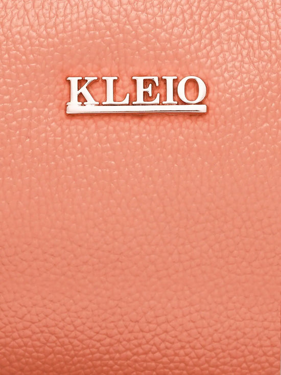 Kleio Canvas Vegan Leather Travel Cosmetics Toiletry Organizer Bag With Three Zipper Closure For Women/Girls