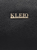 Kleio Unique Vegan Leather Travel Cosmetics Toiletry Organizer Bag With Three Zipper Closure For Women/Girls