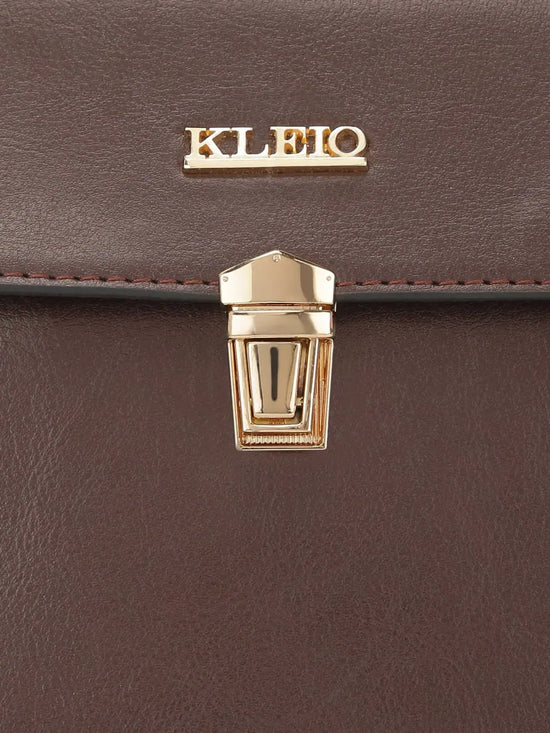 Kleio Bling Structured PU Leather Short Handle Handbag For Women Ladies