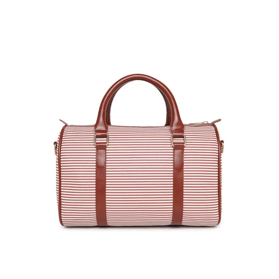 Kleio Pearl & Vera Striped Faux Leather Satchel Handbag for Women Girls