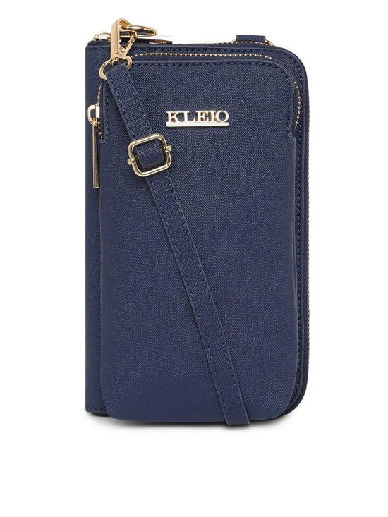 Kleio Classic PU Leather Multi Functional Cross Body Sling Multi Slot Wallet Mobile Pouch For Women/Girls