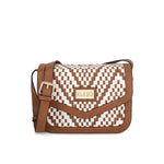 Kleio Elegant Twin Colored Weaved Crossbody Sling Handbag With Adjustable Strap