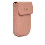 Kleio Blush Small Quilted Crossbody Mobile Sling Pouch For Women/Girls