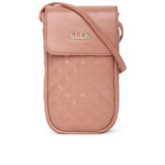 Kleio Blush Small Quilted Crossbody Mobile Sling Pouch For Women/Girls