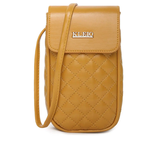 Kleio Designer Small Quilted Crossbody Mobile Sling Pouch For Women/Girls