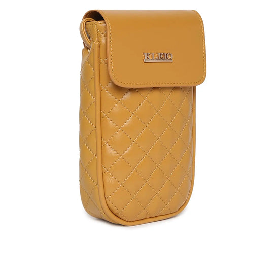 Kleio Designer Small Quilted Crossbody Mobile Sling Pouch For Women/Girls