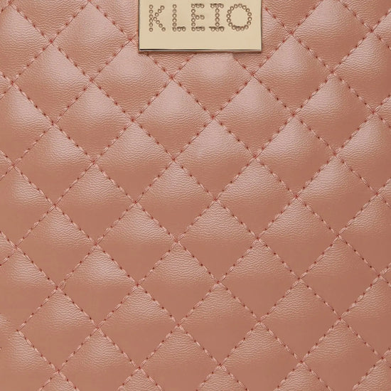 Kleio Rose Quilted Multifunctional Backpack And Sling Bag For Women/Girls