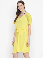 Sunny Hush Yellow Women Nightwear Dress