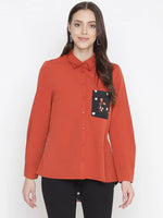 Tonnibl Rust Colour Women Shirt