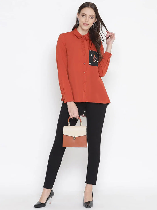 Tonnibl Rust Colour Women Shirt