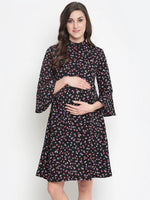 Oxolloxo Sequnced Floral Print Blooming Maternity Dress