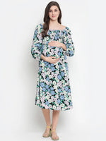 Oxolloxo Camp Of Colors Floral Print Easy Maternity Smocking Dress