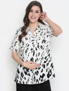 Oxolloxo Impressive White Animal Print Classic Maternity Top