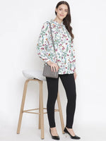 Oxolloxo Grandnuer White Tie-Knot Floral Print Maternity Tunic