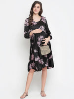 Oxolloxo Supreme Black Floweratic Maternity Dress