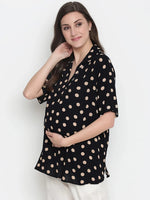 Oxolloxo Yellowcious Polka Print Casual Maternity Top