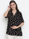 Oxolloxo Yellowcious Polka Print Casual Maternity Top