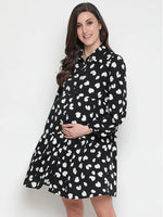 Oxolloxo Father Print Blackicious Stunning Maternity Dress