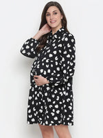 Oxolloxo Father Print Blackicious Stunning Maternity Dress