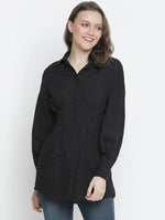 Blockbuster Black Button-Down Women Tunic