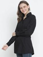 Blockbuster Black Button-Down Women Tunic