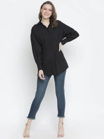 Blockbuster Black Button-Down Women Tunic