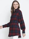 Lustre Brubl Check Button - Down Women Tunic