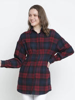 Lustre Brubl Check Button - Down Women Tunic