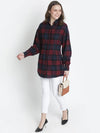 Lustre Brubl Check Button - Down Women Tunic