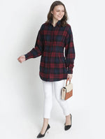 Lustre Brubl Check Button - Down Women Tunic