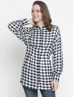 Check Mezz Button-Down Women Tunic