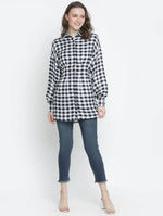 Check Mezz Button-Down Women Tunic