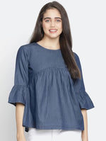 Appalling Blue Elegant Women Top