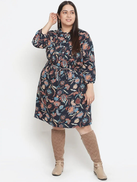 Flex Of Colors Floral Print Plus Size Women Dress