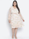 Peach Bnez Floral Print Plus Size Women Dress